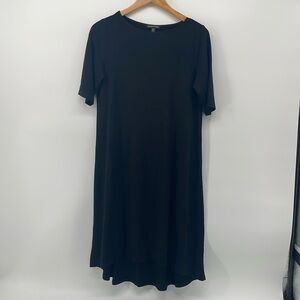 Eileen Fisher Classic Viscose Dress in Black S A21